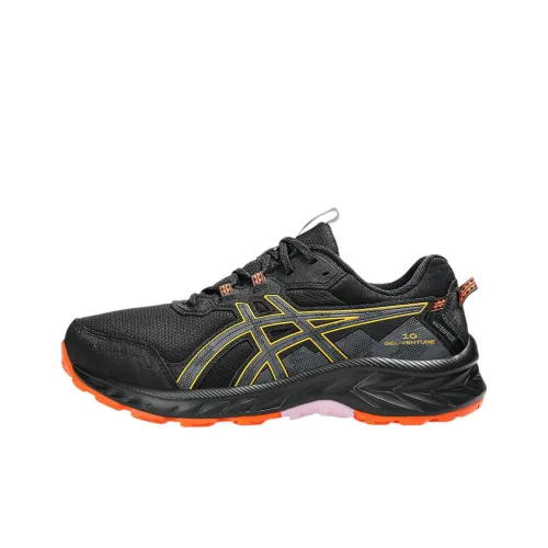 Asics Гель Venture 10 Устойчивый к истиранию Дышащий Низкий Топ Городская Коммутация Трейл Бег Обувь Женская Черная Серый