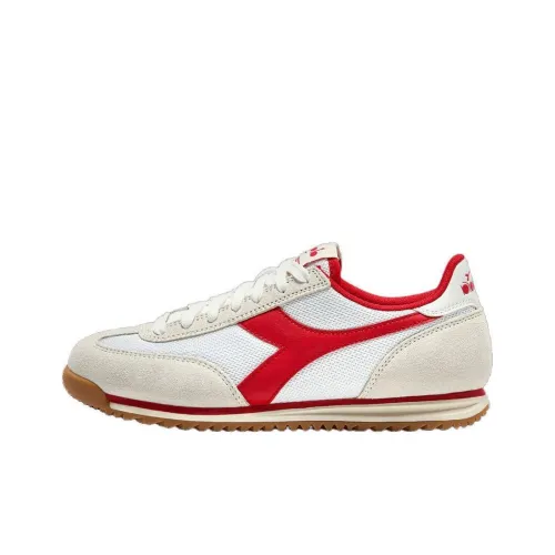 Diadora Slip-resistant Abrasion-resistant Low Top Casual Men's White Red Diadora Противоскользящий Устойчивый к истиранию Низкий Топ Повседневный Мужской Белый Красный