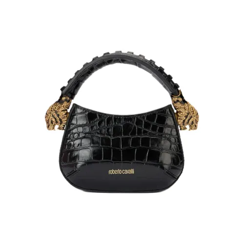 Roberto Cavalli Кожа Полумесяц Сумка Хобо Сумка Сумка через плечо Мини Сумка Женская Черная