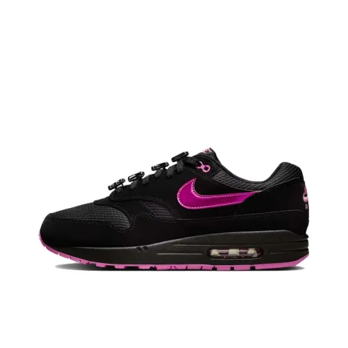 Nike Air Max 1 Low Топ Повседневные Беговые Кроссовки Унисекс Черный Розовый
