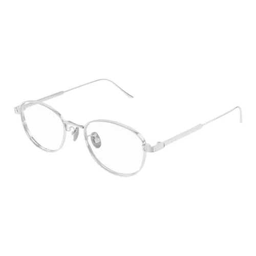 Cartier Титан Круглые Оправы для очков Женские Серебряные