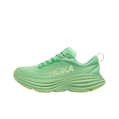 HOKA ONE ONE Bondi 8 Противоскользящий Устойчивый к истиранию Низкий Топ Повседневный Городской Коммутирование Беговые кроссовки Женские Зеленый