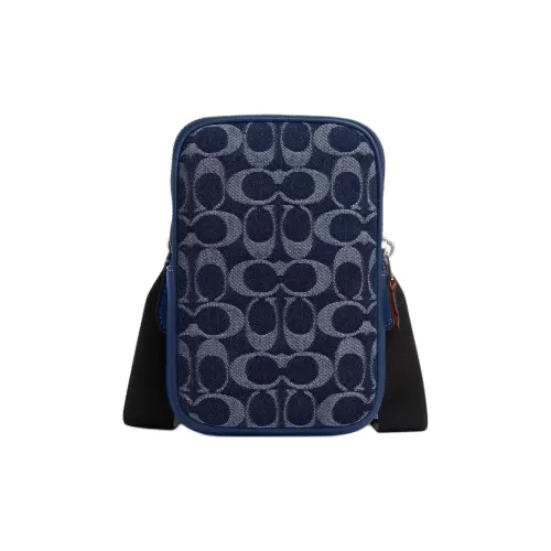 COACH Деним Сумка через плечо Маленькая Мужская Деним и Темно-синий Синий