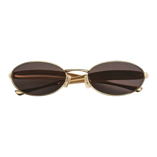 Bottega Veneta Металл OVAL SUNGLASSES Женские Золотой
