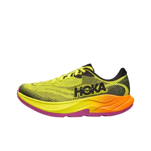HOKA ONE ONE RINCON 4 Устойчивые к истиранию Дышащие Низкие Кроссовки для бега Женские Желто-черные