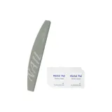 Двусторонний, полированный, полосатый, палец, половина луны, зеленый: 5 шт