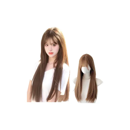 UMIFFA Винтаж Перука для Женщин Длинные Прямые Волосы Мед Чай Конопля K POP Girl Group Ambient Длинные Волосы