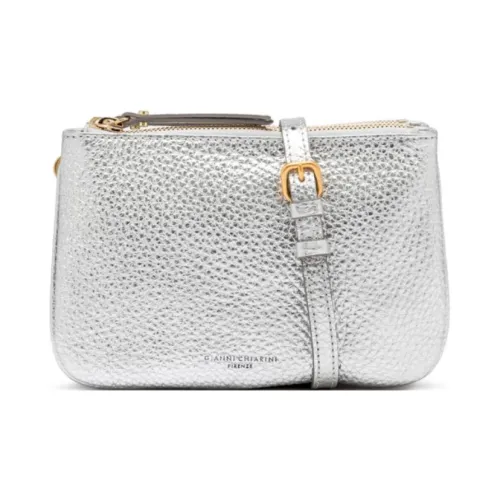 GIANNI CHIARINI Сумка через плечо из кожи сумка на плечо женская серебряная