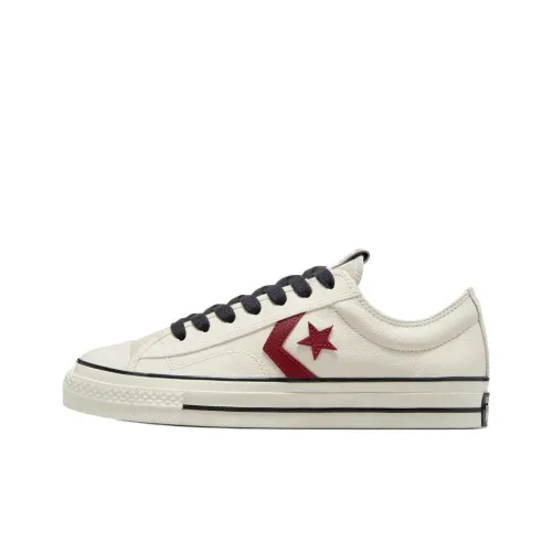 Converse Star Player 76 Амортизация Износостойкие Низкие Кроссовки для Скейтбординга Унисекс Белый Красный