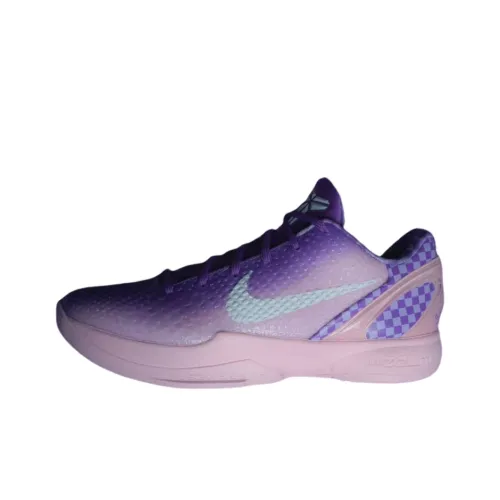 Nike Zoom Kobe 6 Slip-resistant Abrasion-resistant Low-top Баскетбольные кроссовки Унисекс Фиолетовый
