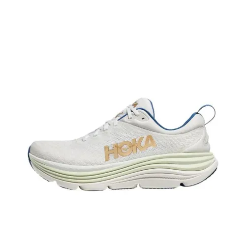 HOKA ONE ONE Gaviota 5 Противоскользящие Устойчивые к истиранию Низкий Топ Беговые кроссовки Мужские Белые
