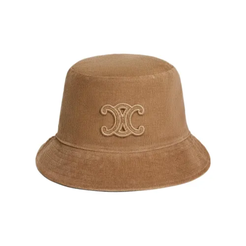 CELINE 100% хлопок Шляпы ведра Женские CAMEL