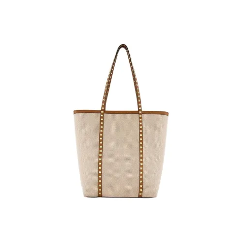 Valentino Хлопок Холст Плечевая сумка Женская Естественный