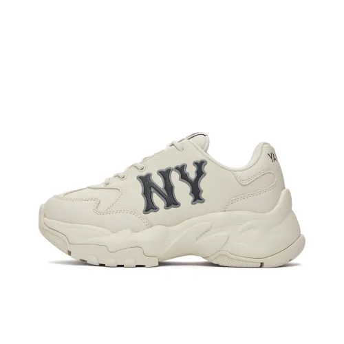 MLB Big Ball Chunky Нижняя юбка Устойчивая к истиранию Низкий топ Толстоподошвенные кроссовки Унисекс Цвет слоновая кость