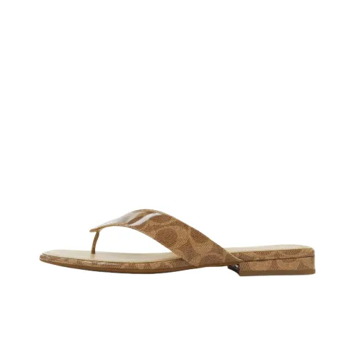 COACH Фирменные шлепанцы женские цвет коричневый