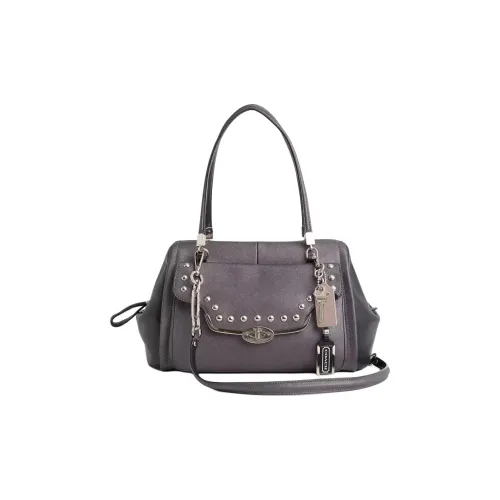 COACH Madeline Кожа Сумка через плечо Большая Женская Темно-серая