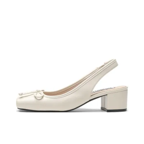 TOOMANYSHOES Кокос Зеленый Карамель Коричневый Грубый Каблук Высокие Каблуки 5 см Женские