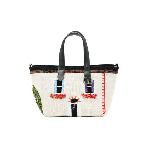 JW Anderson Хлопок Тоут Сумка Сумка для покупок Сумка на плечо Сумка мини Женская Серый Белый