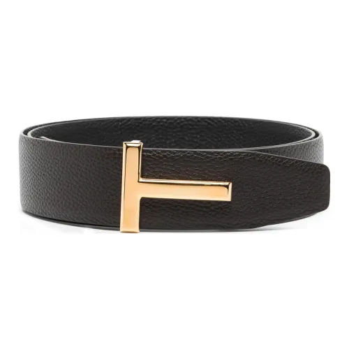 TF Кожаные ремни Мужской Черный 4CM