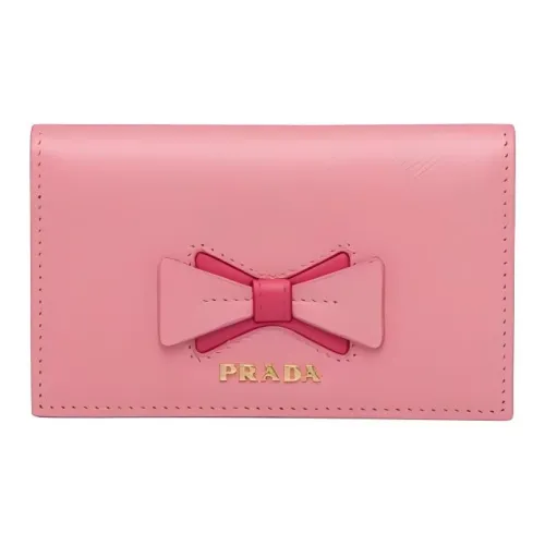 PRADA Saffiano кожаный держатель для карт женский розовый