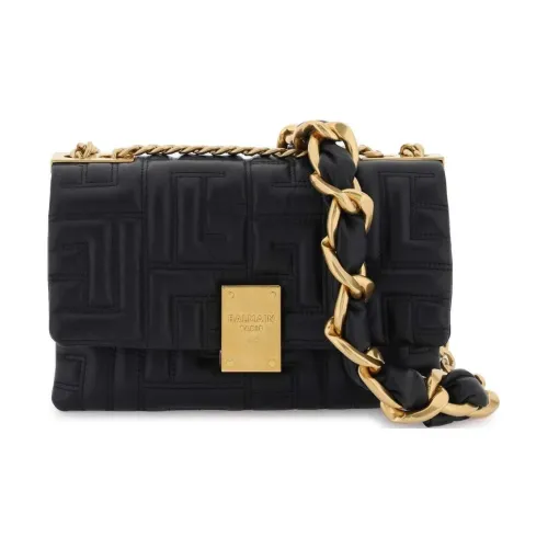 BALMAIN 1945 Lambskin Crossbody Bag Shoulder Bag Women's Black
