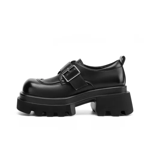 JOSINY Британский стиль Премиум Feel Один Пряжка Маленькие кожаные туфли Fashion Versatile Лоферы каблук 5 см