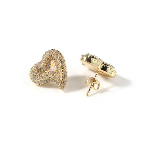 KING OF BLING Серьги с цирконием унисекс сплав