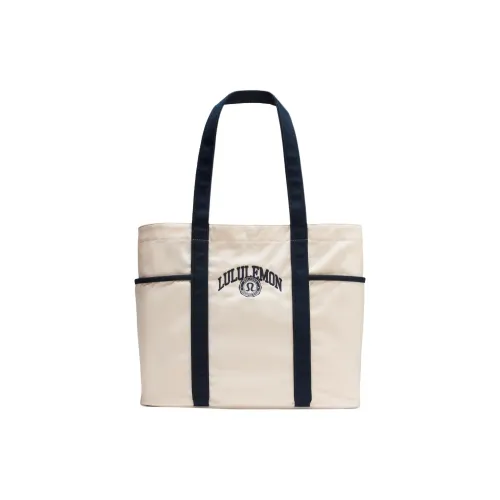 lululemon Хлопок Сумка Сумка через плечо Унисекс Айвори Белый Морской Синий