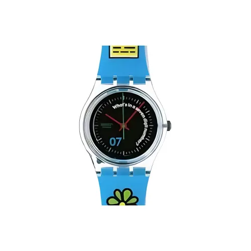 Swatch Quartz Механизм Унисекс Часы 34 мм Черный Циферблат Пластиковый Корпус Часы Пластиковый Ремешок