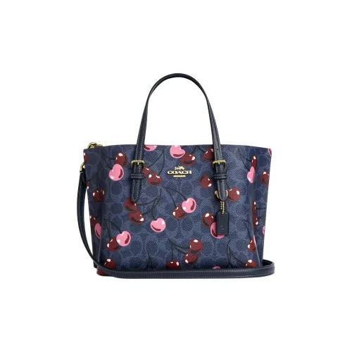 COACH Mollie Покрытый холст Тоут Сумка Сумка для покупок Сумка на плечо Сумка среднего размера Женская