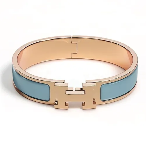 HERMES Розовое золото покрытие эмаль браслеты женский синий