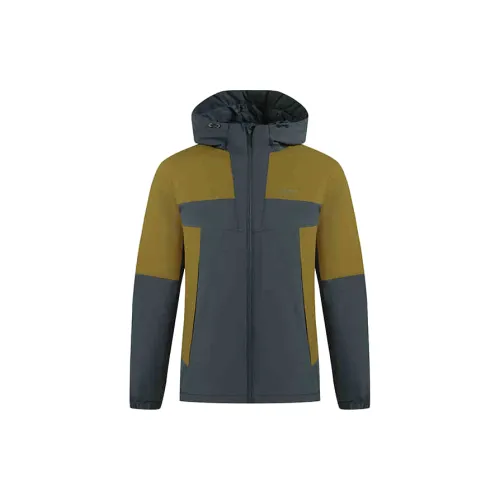 361° ZONGXUNXILIE Пуховая куртка Мужская Горчично-желтая Рок Угольно-темно-серый