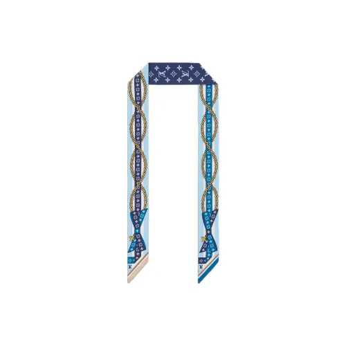 LOUIS VUITTON Шелковые шарфы Женские Морской Синий