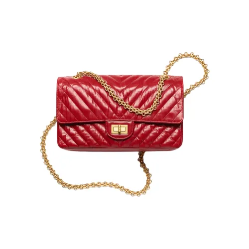 CHANEL 22K Осенний Зимний 2,55 Яркий Плиссированный Телячья кожа Сумка через плечо Женская Красная