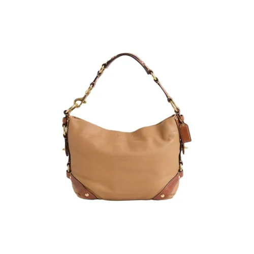COACH Carly Кожа Сумка на плечо Большая Женская Латунь CAMEL