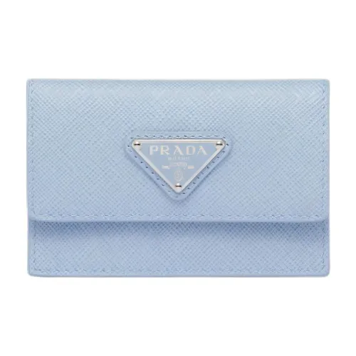 PRADA Saffiano кожаный держатель для карт женский светло-синий