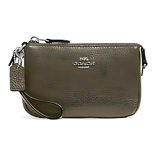 COACH Nolita Кожа Молния Маленькая Сумка Сумка через плечо Клатч Кошелек Маленький Женский Оливково-зеленый