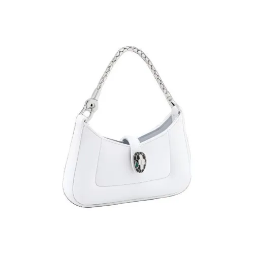 BVLGARI Serpenti Series Телячья кожа Портативный Сумка через плечо Мини Женская Белая