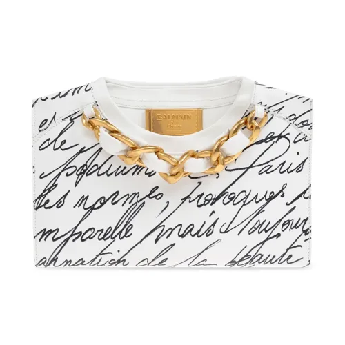 BALMAIN Кожа Клатч Женская Белая