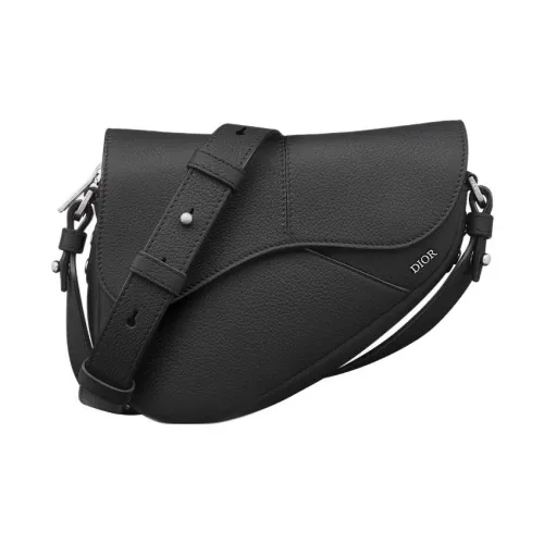 DIOR Седло Телячья кожа Седло Сумка Сумки через плечо Сумка через плечо Мини Женская Черная