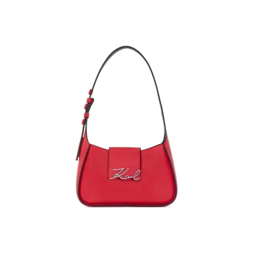 KARL LAGERFELD K SIGNATURE Кожа Плечевая Сумка Маленькая Женская Ярко-Красная