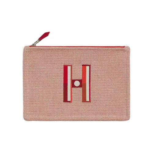 HERMES Хлопок Хранение Трубы Женский Оранжевый и Ягодный Красный