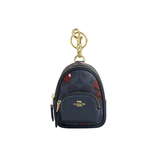 COACH Сумка с покрытием из холста и гладкой кожи аксессуар мини женский золотой джинсовый разноцветный