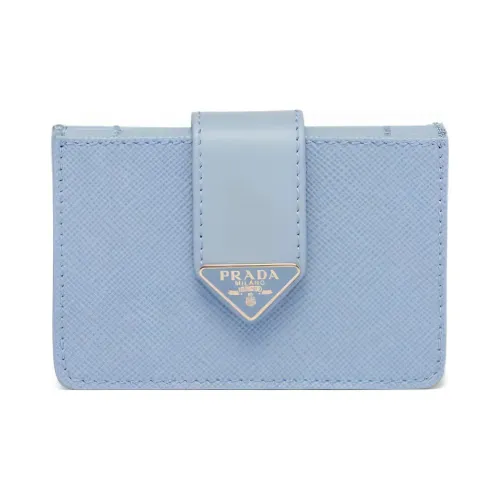 PRADA Saffiano Кожа Держатель для карт Держатель для карт Женский Светло-синий
