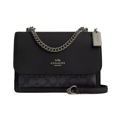 COACH Klare Покрытый холст Сумка через плечо Женская Черная