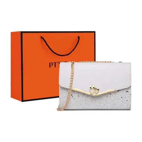 PT'SON Коровья кожа Маленькая квадратная сумка Подмышечный Сумка на плечо Стандартная Женская Белая Черная