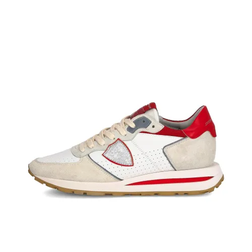 PHILIPPE MODEL Tropez Haute Low Топ Повседневная обувь Мужская Белый Красный