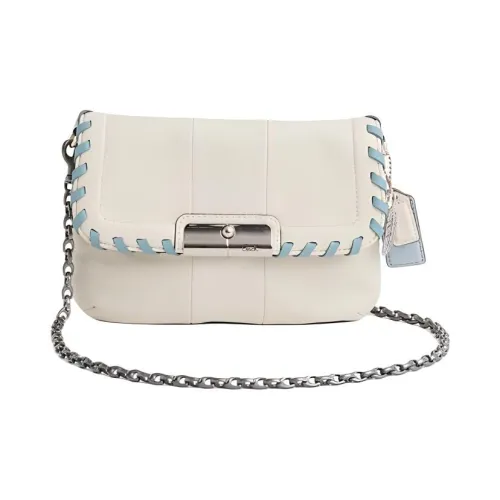 COACH Kristin Кожа Сумка через плечо Средняя Женская Серебряный Белый