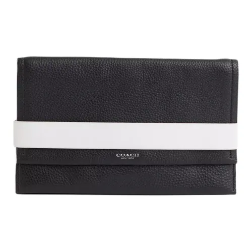 COACH Bleecker Кожаный клатч большой унисекс черный и белый