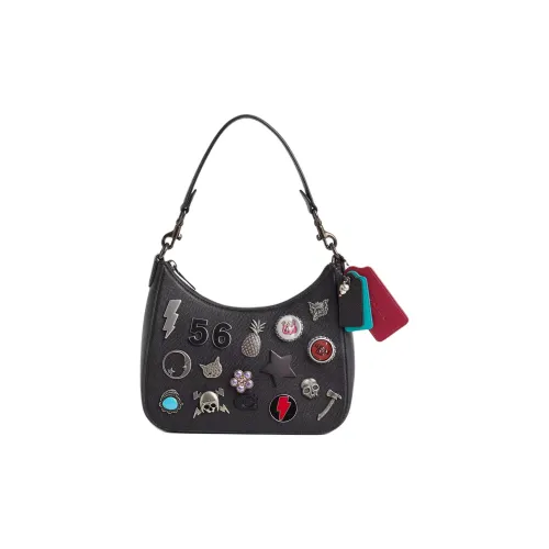 COACH Hobo Crossbody Текстура Кожа Сумка-хобо Сумка через плечо Маленькая Женская Черная